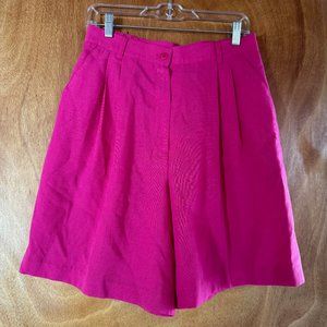 Bright Pink Pleated Shorts